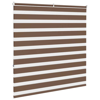vidaXL Zebra Blind Brown 145x150 cm Fabric Width 140,9 cm Polyester