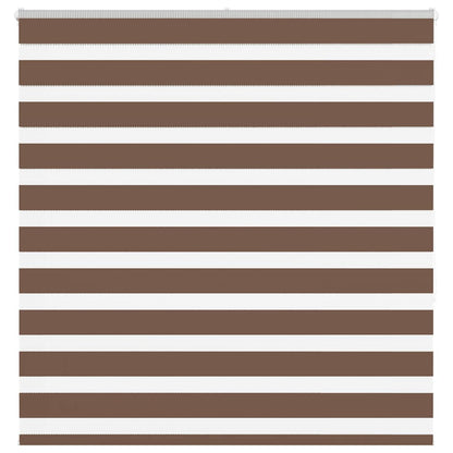 vidaXL Zebra Blind Brown 150x150 cm Fabric Width 145.9 cm Polyester
