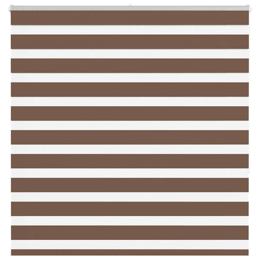 vidaXL Zebra Blind Brown 150x150 cm Fabric Width 145.9 cm Polyester