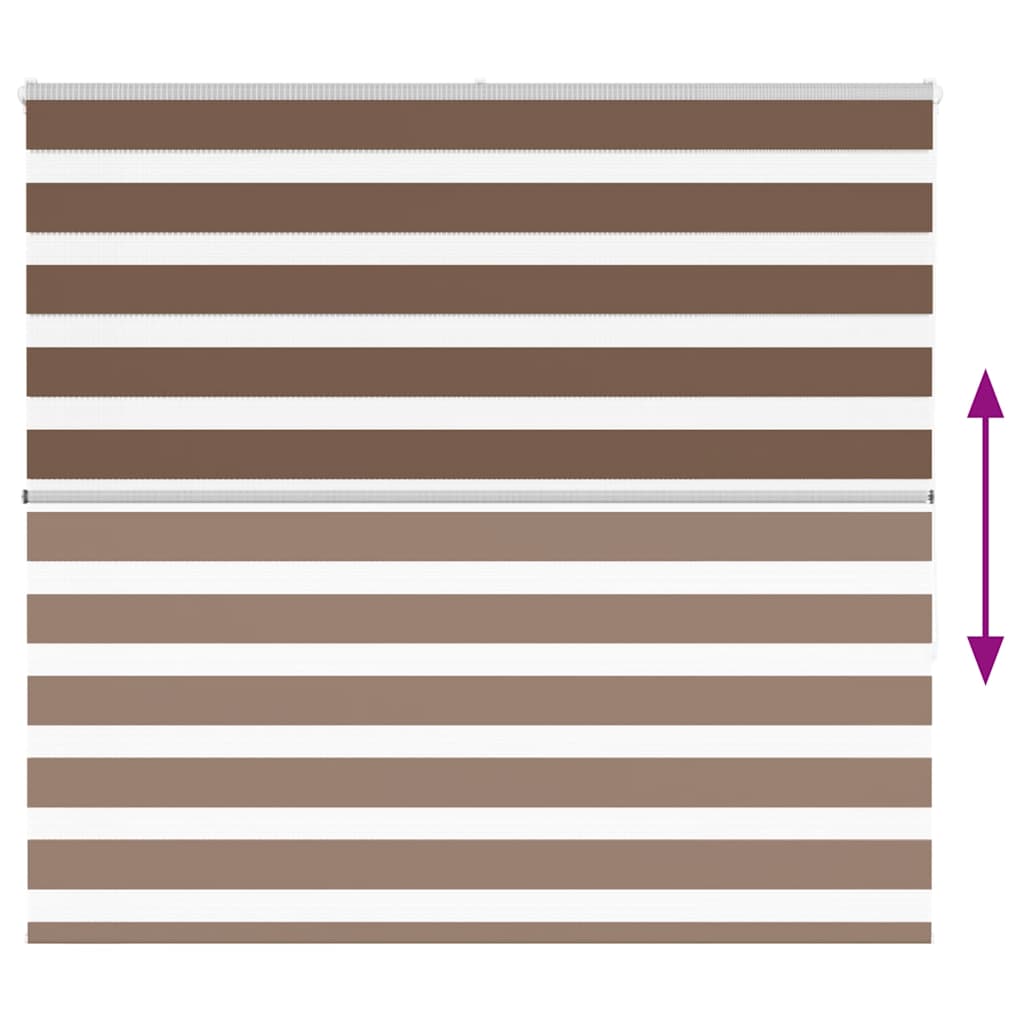 vidaXL Zebra Blind Brown 155x150 cm Fabric Width 150.9 cm Polyester