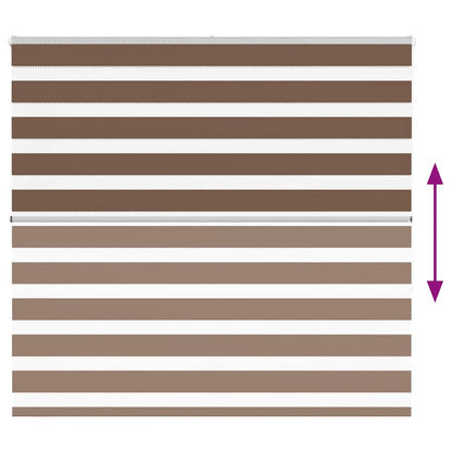 vidaXL Zebra Blind Brown 155x150 cm Fabric Width 150,9 cm Polyester