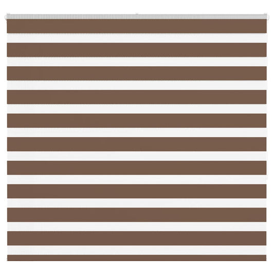 vidaXL Zebra Blind Brown 160x150 cm Fabric Width 155.9 cm Polyester