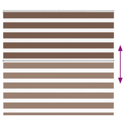 vidaXL Zebra Blind Brown 160x150 cm Fabric Width 155.9 cm Polyester