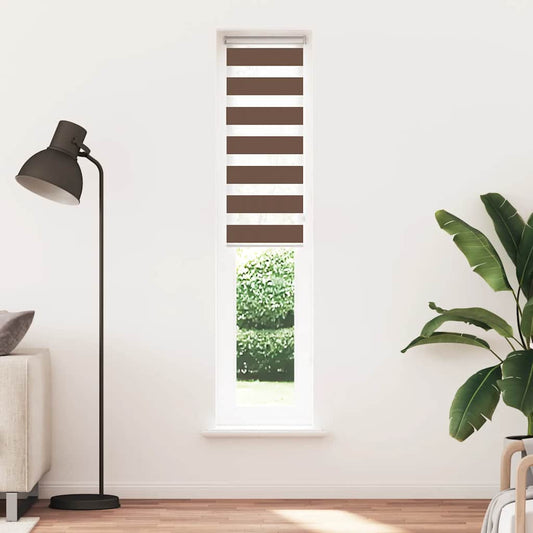 vidaXL Zebra Blind Brown 40x200 cm Fabric Width 35,9 cm Polyester