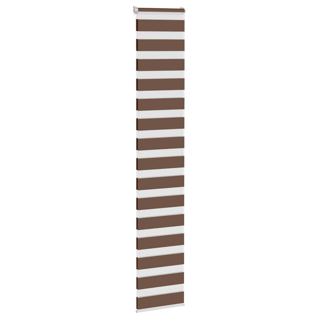 vidaXL Zebra Blind Brown 45x200 cm Fabric Width 40,9 cm Polyester