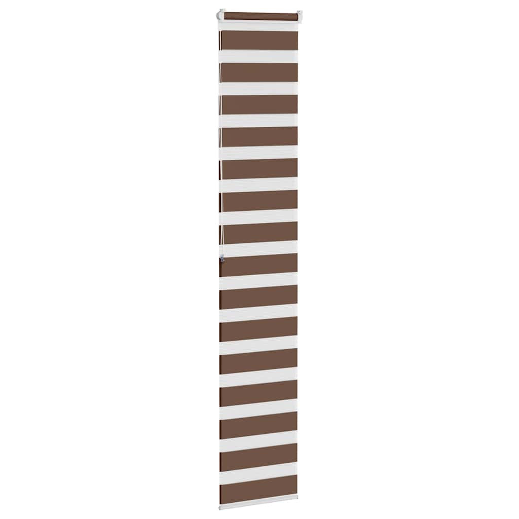 vidaXL Zebra Blind Brown 45x200 cm Fabric Width 40,9 cm Polyester