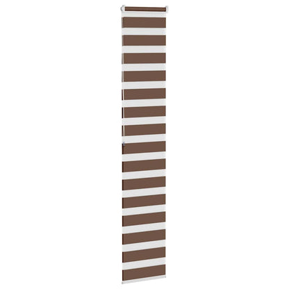 vidaXL Zebra Blind Brown 45x200 cm Fabric Width 40,9 cm Polyester