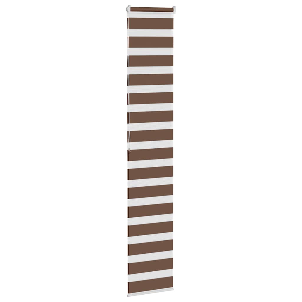 vidaXL Zebra Blind Brown 50x200 cm Fabric Width 45,9 cm Polyester