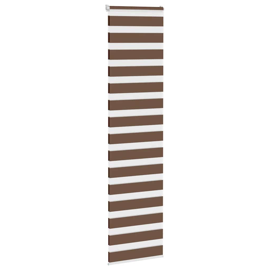 vidaXL Zebra Blind Brown 55x200 cm Fabric Width 50,9 cm Polyester