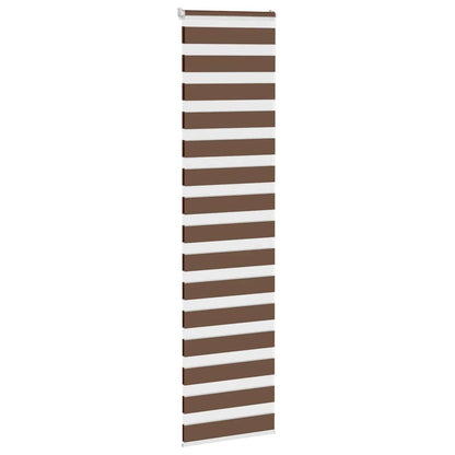 vidaXL Zebra Blind Brown 55x200 cm Fabric Width 50,9 cm Polyester