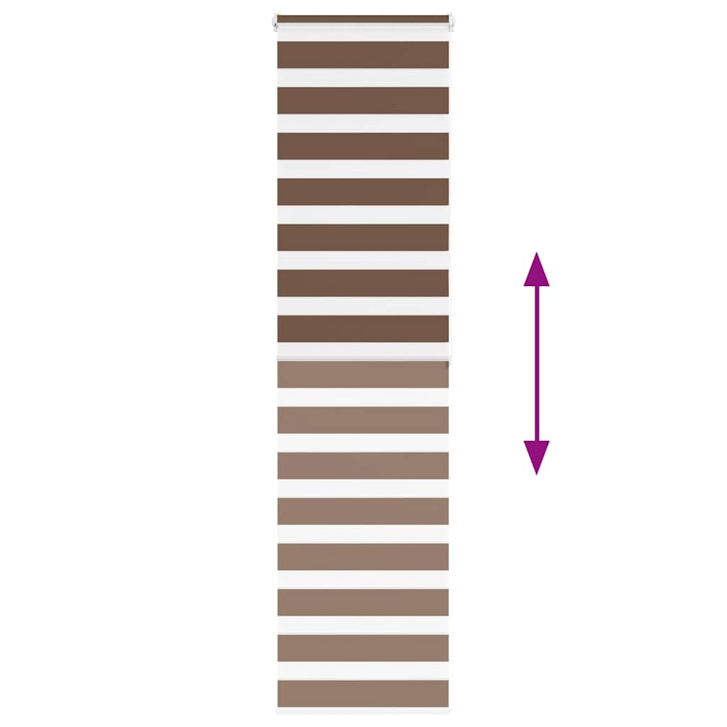 vidaXL Zebra Blind Brown 55x200 cm Fabric Width 50,9 cm Polyester