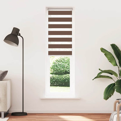 vidaXL Zebra Blind Brown 60x200 cm Fabric Width 55,9 cm Polyester