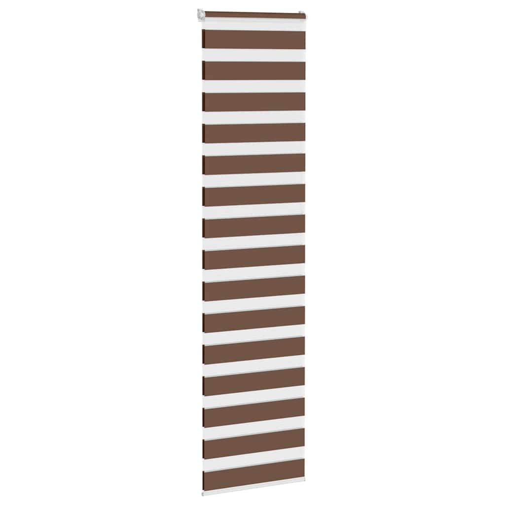 vidaXL Zebra Blind Brown 65x200 cm Fabric Width 60,9 cm Polyester