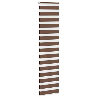 vidaXL Zebra Blind Brown 65x200 cm Fabric Width 60,9 cm Polyester