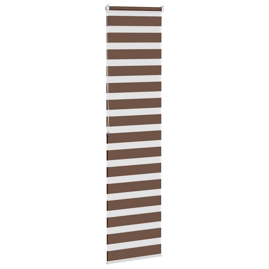 vidaXL Zebra Blind Brown 65x200 cm Fabric Width 60,9 cm Polyester