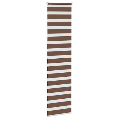vidaXL Zebra Blind Brown 65x200 cm Fabric Width 60,9 cm Polyester