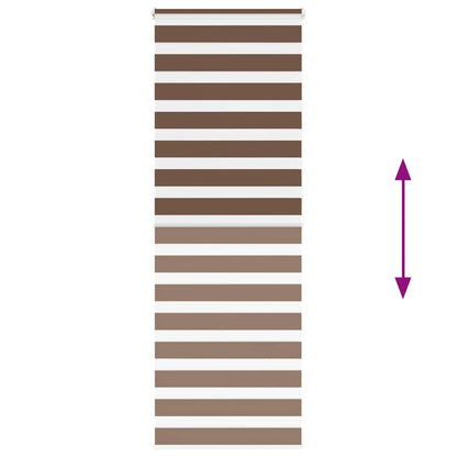 vidaXL Zebra Blind Brown 70x200 cm Fabric Width 65,9 cm Polyester