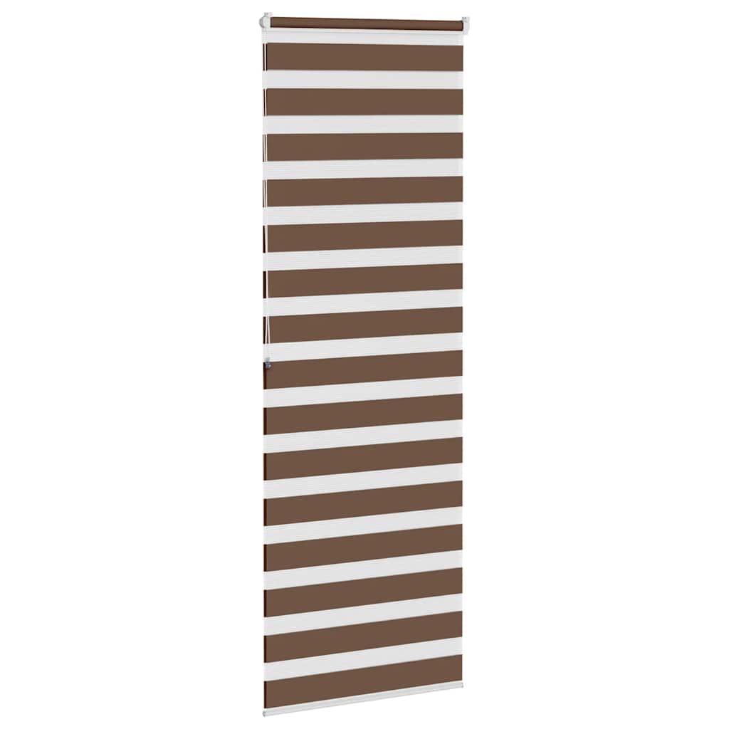 vidaXL Zebra Blind Brown 75x200 cm Fabric Width 70,9 cm Polyester