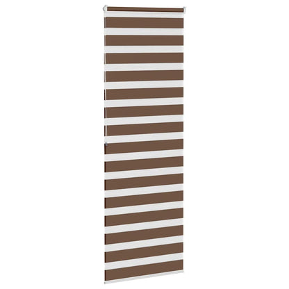 vidaXL Zebra Blind Brown 75x200 cm Fabric Width 70,9 cm Polyester