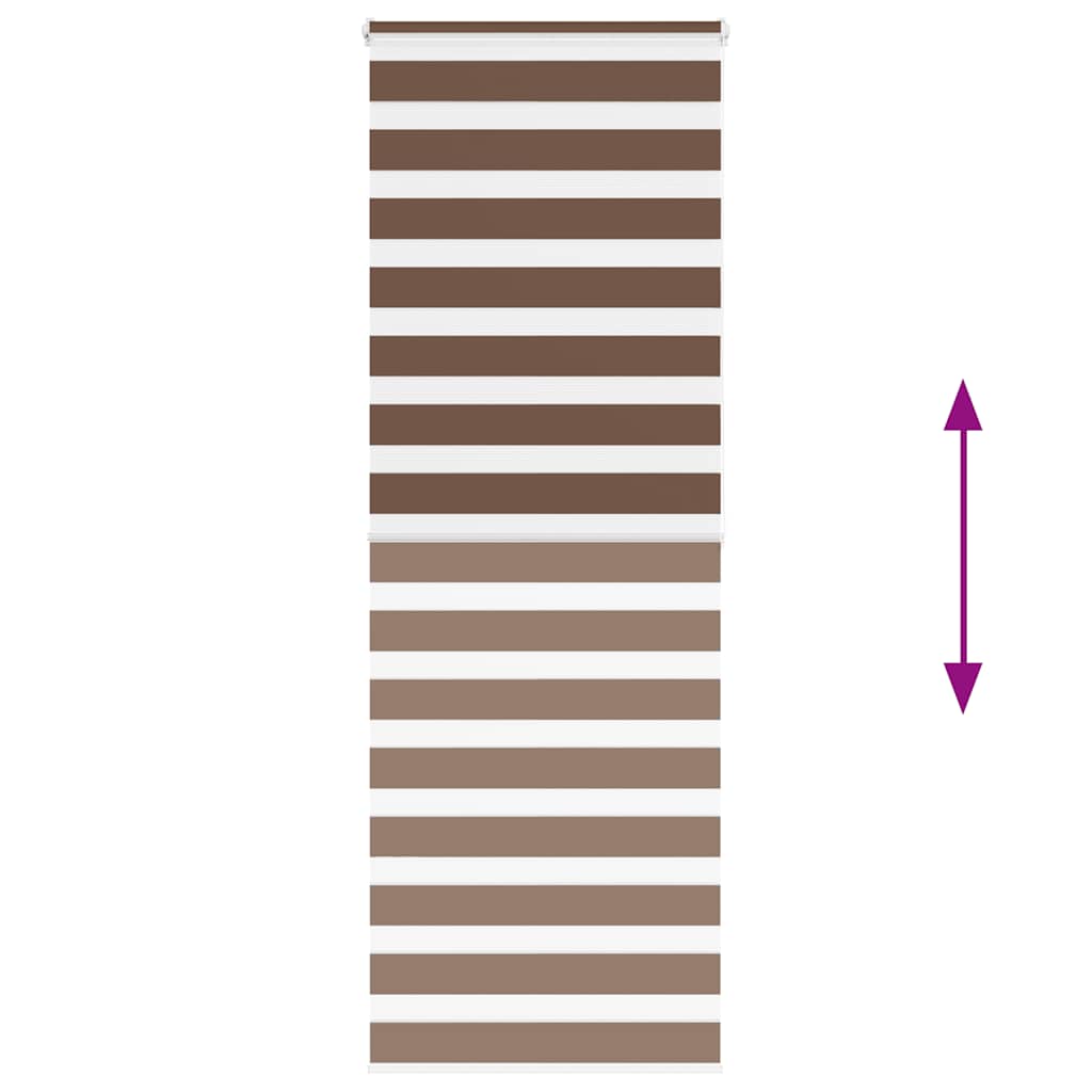 vidaXL Zebra Blind Brown 75x200 cm Fabric Width 70,9 cm Polyester