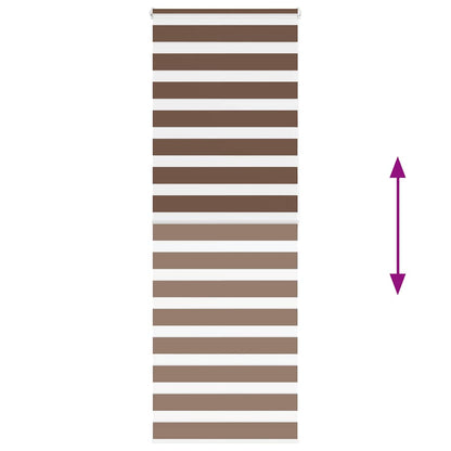 vidaXL Zebra Blind Brown 85x200 cm Fabric Width 80,9 cm Polyester