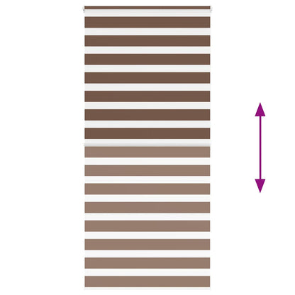 vidaXL Zebra Blind Brown 100x200 cm Fabric Width 95.9 cm Polyester