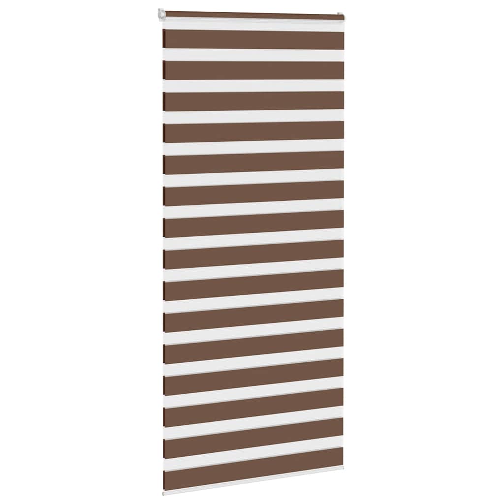 vidaXL Zebra Blind Brown 105x200 cm Fabric Width 100,9 cm Polyester