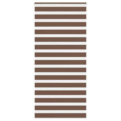 vidaXL Zebra Blind Brown 115x200 cm Fabric Width 110.9 cm Polyester