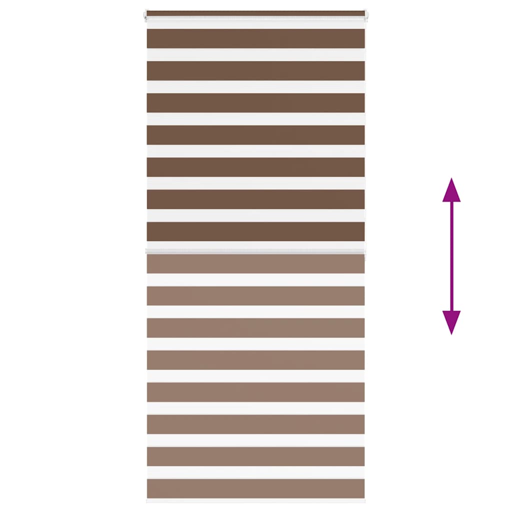vidaXL Zebra Blind Brown 115x200 cm Fabric Width 110,9 cm Polyester
