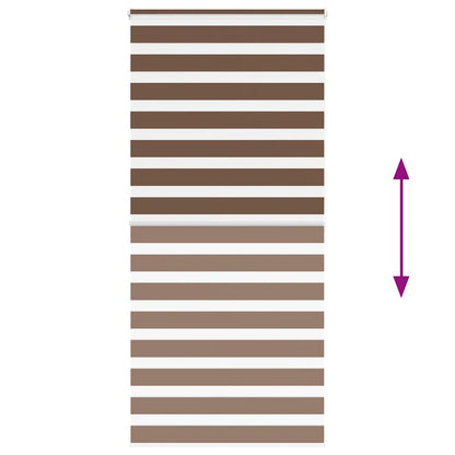 vidaXL Zebra Blind Brown 115x200 cm Fabric Width 110,9 cm Polyester
