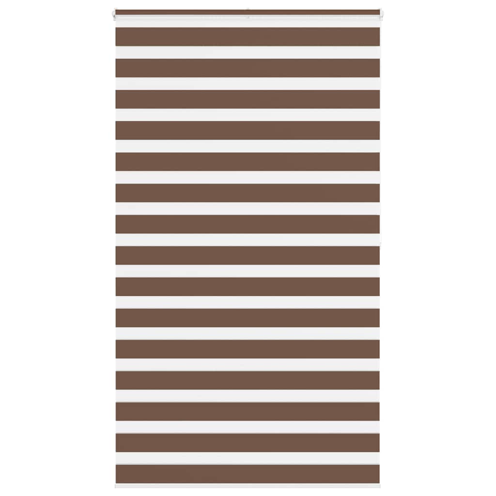 vidaXL Zebra Blind Brown 125x200 cm Fabric Width 120.9 cm Polyester