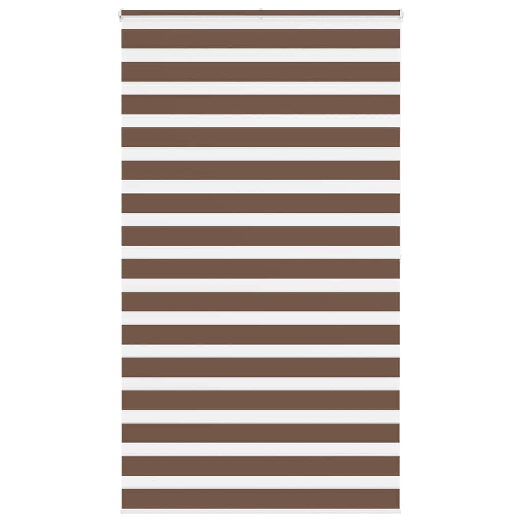 vidaXL Zebra Blind Brown 125x200 cm Fabric Width 120.9 cm Polyester