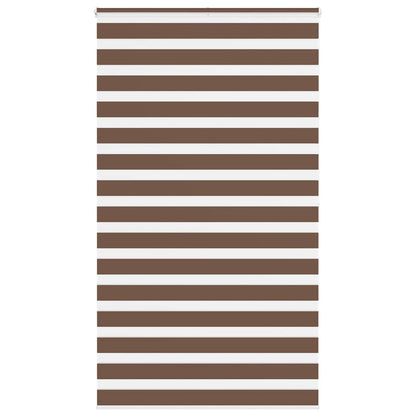 vidaXL Zebra Blind Brown 125x200 cm Fabric Width 120.9 cm Polyester