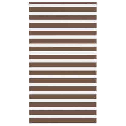 vidaXL Zebra Blind Brown 130x200 cm Fabric Width 125.9 cm Polyester