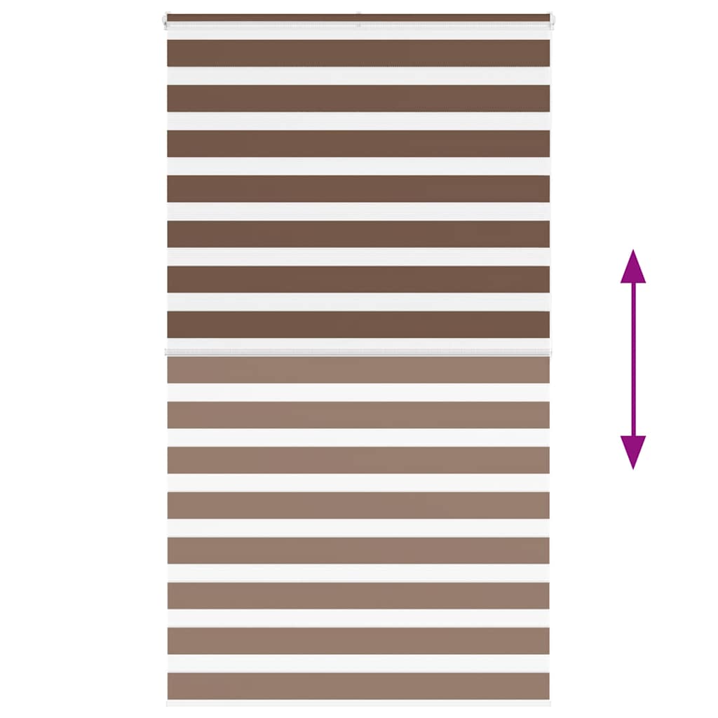 vidaXL Zebra Blind Brown 130x200 cm Fabric Width 125,9 cm Polyester
