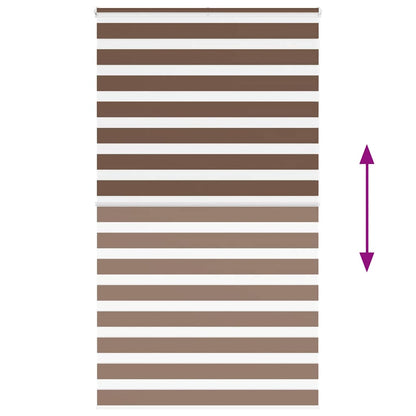 vidaXL Zebra Blind Brown 130x200 cm Fabric Width 125,9 cm Polyester