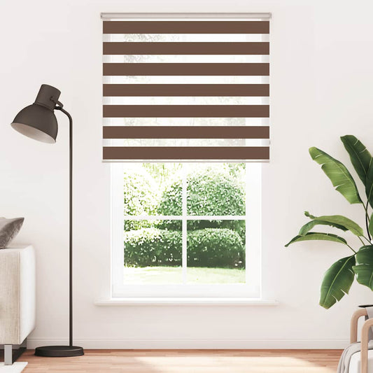vidaXL Zebra Blind Brown 135x200 cm Fabric Width 130,9 cm Polyester