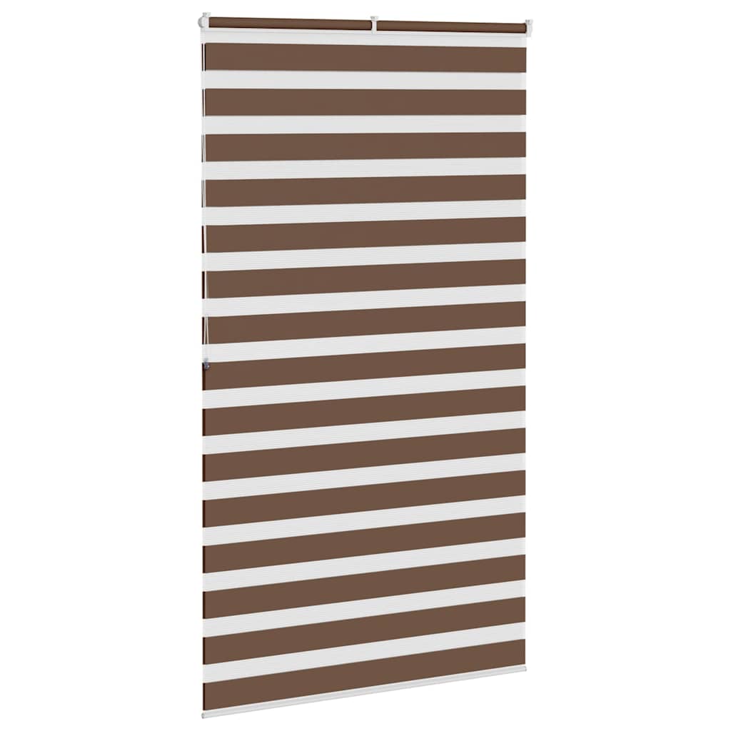 vidaXL Zebra Blind Brown 135x200 cm Fabric Width 130,9 cm Polyester