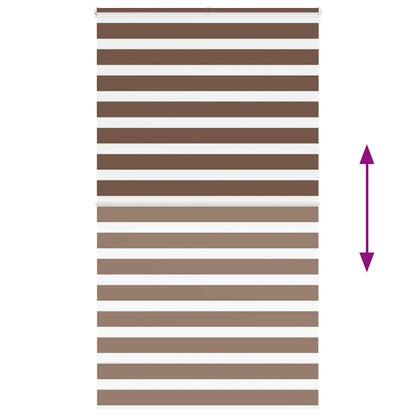 vidaXL Zebra Blind Brown 135x200 cm Fabric Width 130.9 cm Polyester