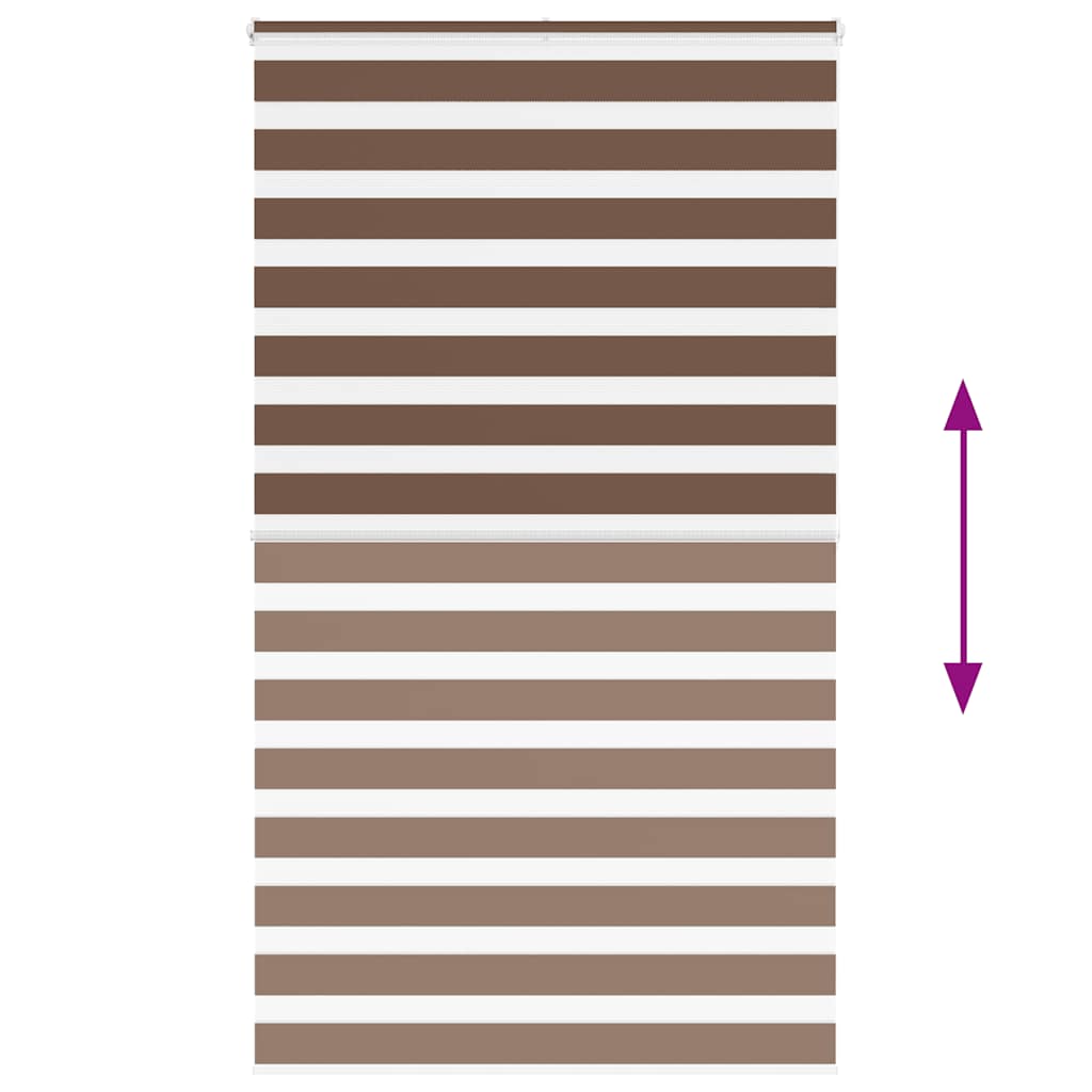 vidaXL Zebra Blind Brown 135x200 cm Fabric Width 130,9 cm Polyester