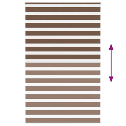 vidaXL Zebra Blind Brown 140x200 cm Fabric Width 135,9 cm Polyester