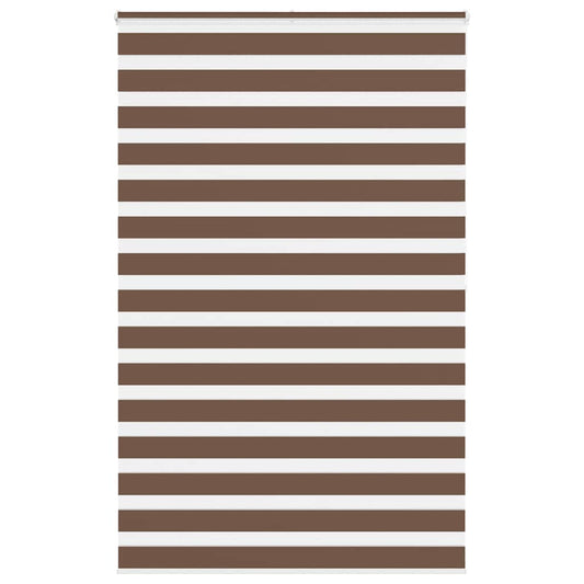 vidaXL Zebra Blind Brown 145x200 cm Fabric Width 140,9 cm Polyester