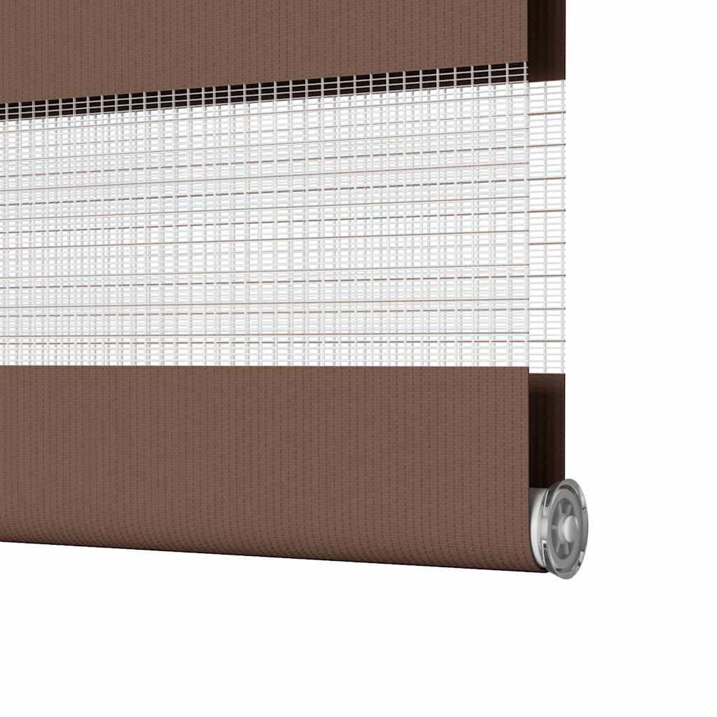 vidaXL Zebra Blind Brown 145x200 cm Fabric Width 140,9 cm Polyester