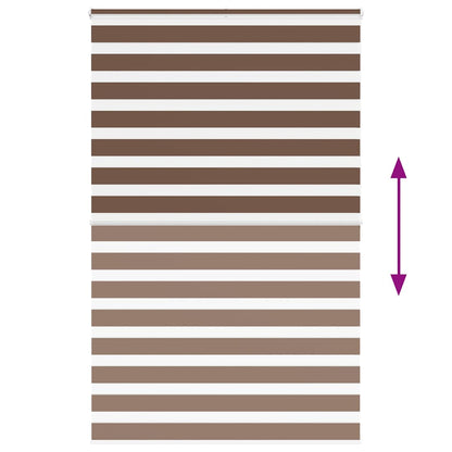 vidaXL Zebra Blind Brown 145x200 cm Fabric Width 140,9 cm Polyester