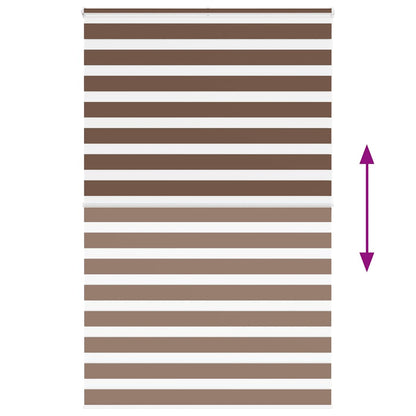vidaXL Zebra Blind Brown 150x200 cm Fabric Width 145.9 cm Polyester