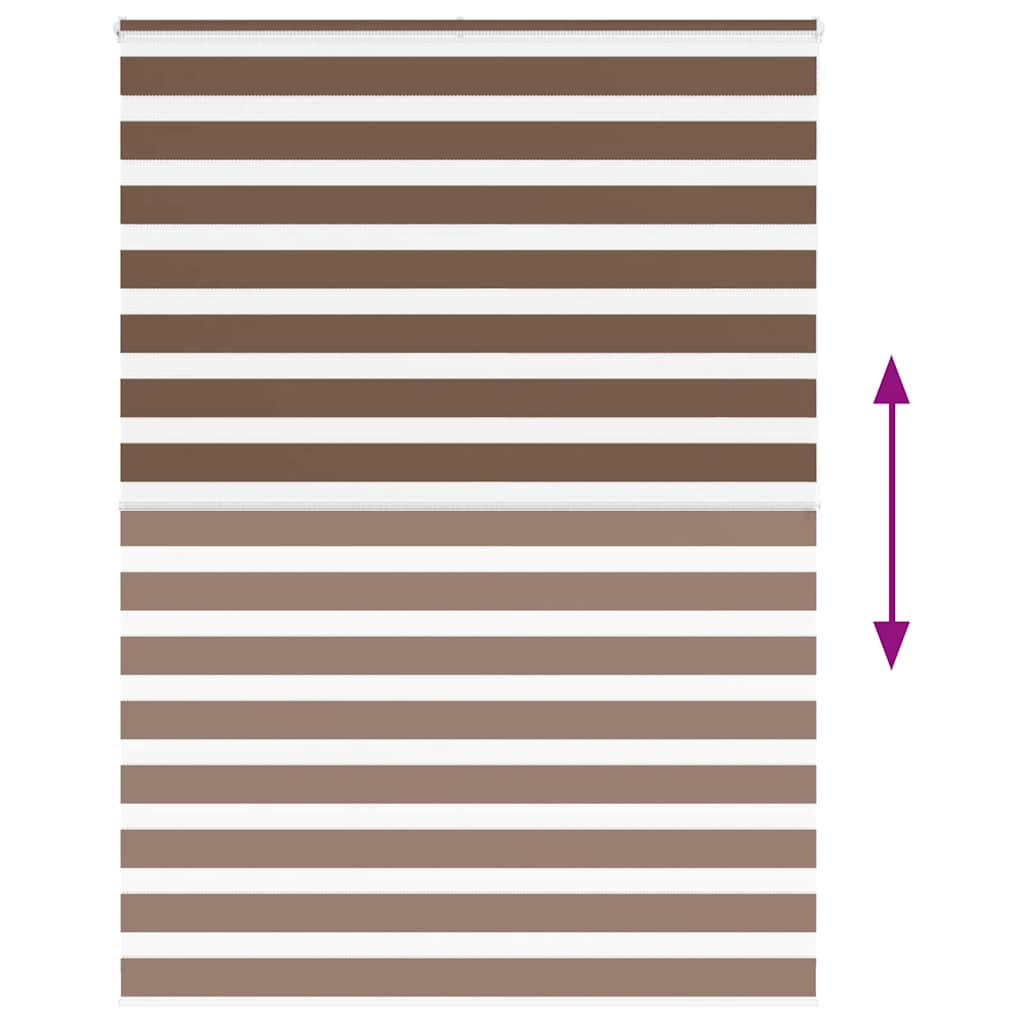 vidaXL Zebra Blind Brown 155x200 cm Fabric Width 150,9 cm Polyester