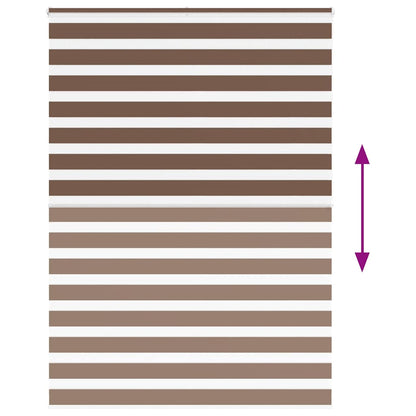 vidaXL Zebra Blind Brown 160x200 cm Fabric Width 155.9 cm Polyester