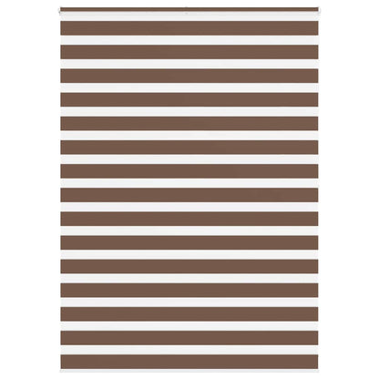 vidaXL Zebra Blind Brown 165x200 cm Fabric Width 160.9 cm Polyester