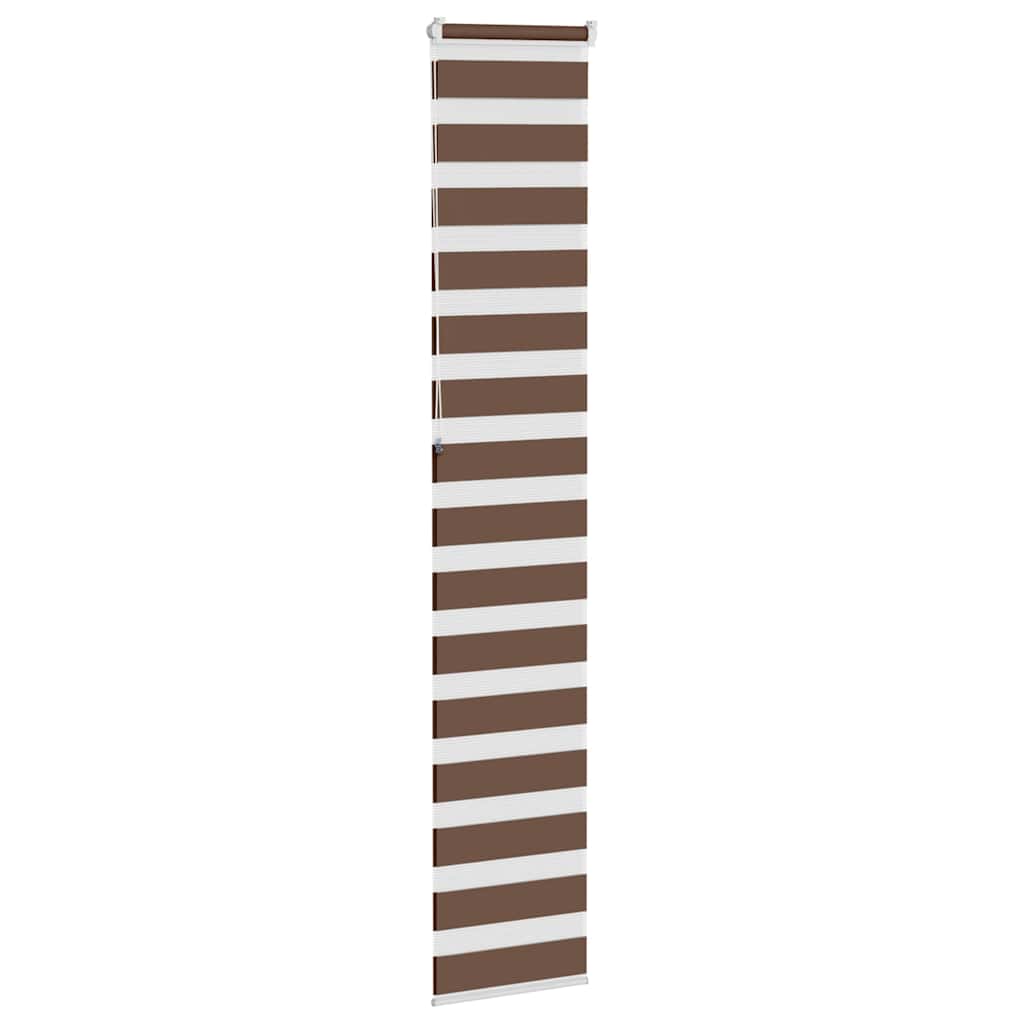 vidaXL Zebra Blind Brown 40x230 cm Fabric Width 35,9 cm Polyester