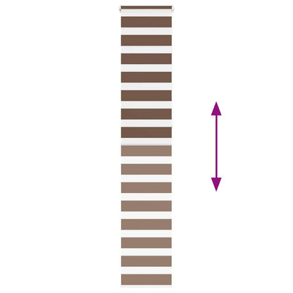 vidaXL Zebra Blind Brown 40x230 cm Fabric Width 35.9 cm Polyester